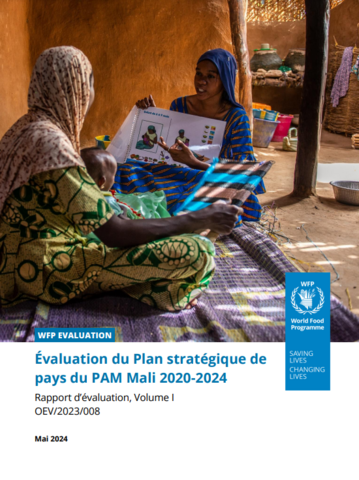 Cover of Mali country strategic plan evaluation, two women sitting in a room