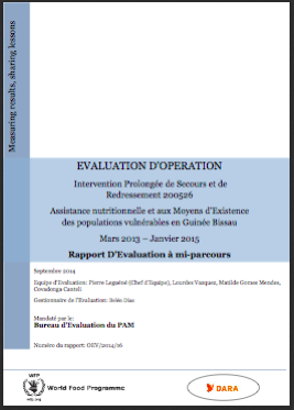 Guinea Bissau PRRO 200526 Nutrition and livelihoods support to the vulnerable population: A mid-term Operation Evaluation
