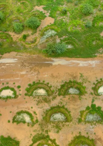 Aerial photo of half moons