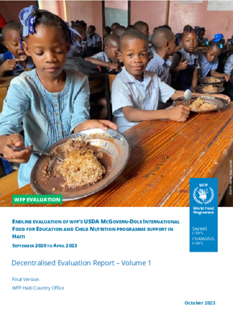 Haiti, Baseline and Endline Evaluations: USDA McGovern Dole Food for  Education and Child Nutrition Programme's Support (2020-2023)