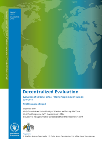 Eswatini Evaluation Of The National School Feeding Programme 2010 2018 World Food Programme