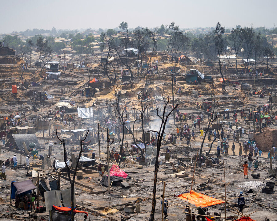 Kutupalong camp after fire