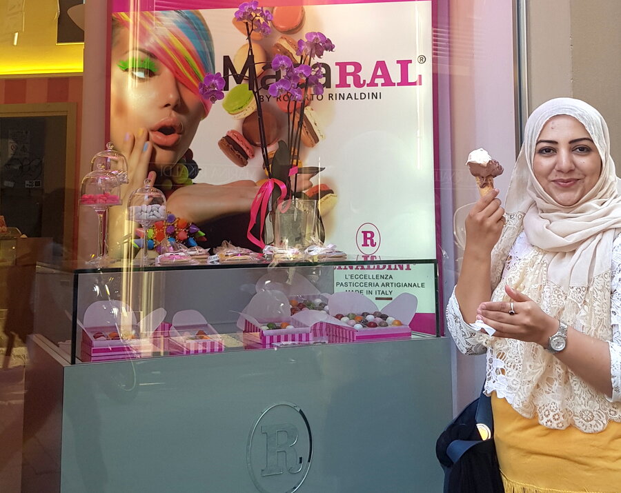 Woman eating an ice-cream