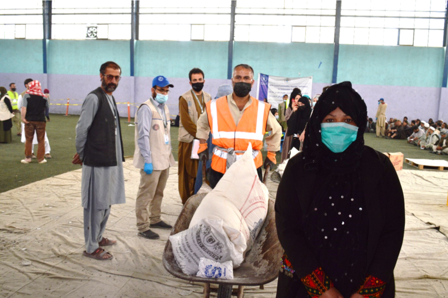 Alia at the food distribution area