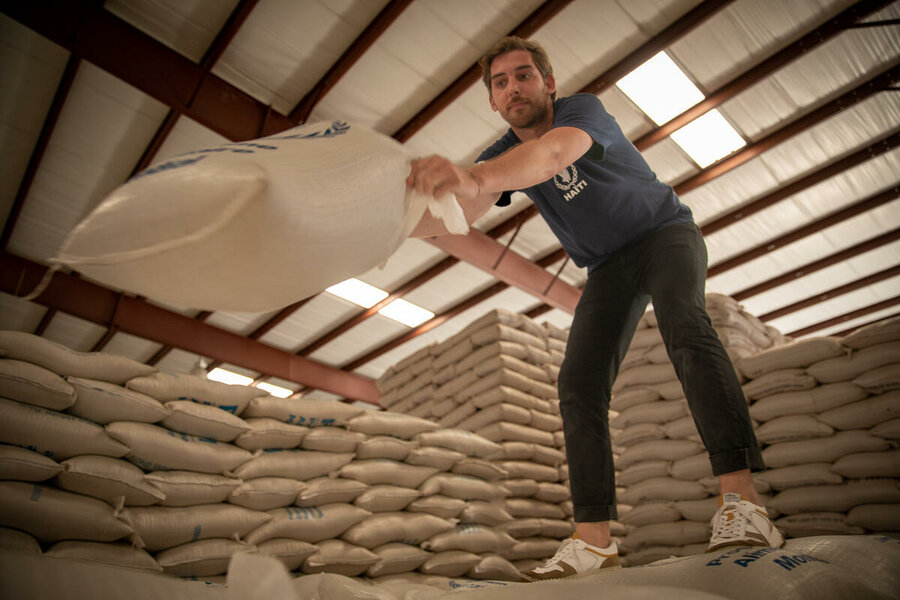 WFP's warehouse in Port-au-Prince during the monthly inventory