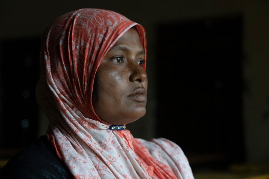 Samjida Begum, also bought food with WFP cash — and will use some of the remaining money to repair her storm-battered home. Photo: WFP/Saikat Mojumder