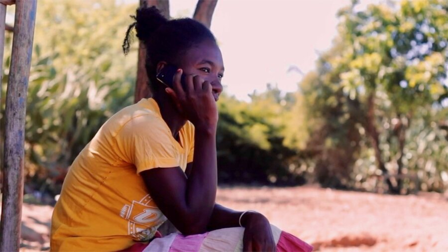 Farmer Vola Chantal says WFP's text messages and other proactive support helped her harvest during a dry spell. Photo: WFP/Vahatriniavo Larijaona