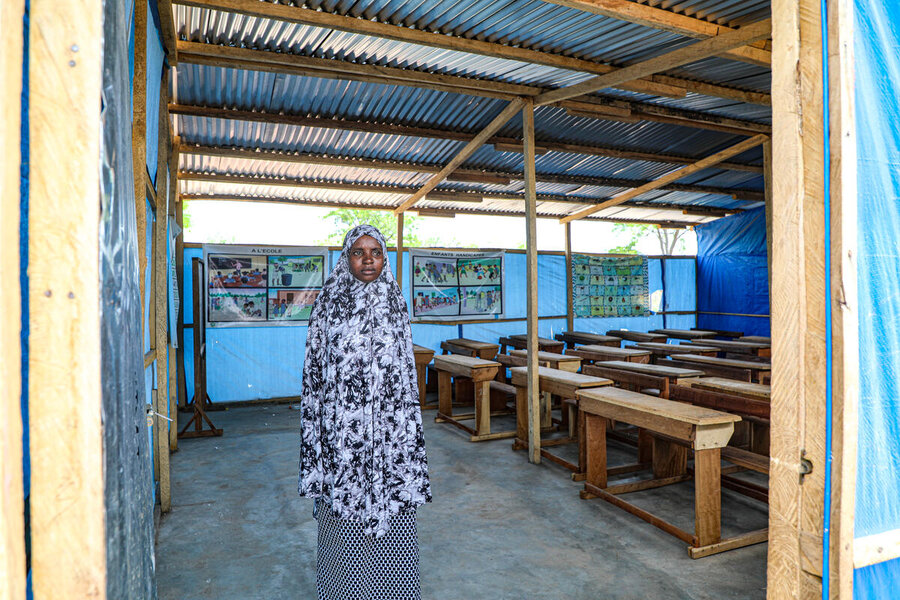 Burkinabe graduate student Burkassa now heads a refugee school in Cote d'Ivoire. Photo: WFP/Richard Mbouet