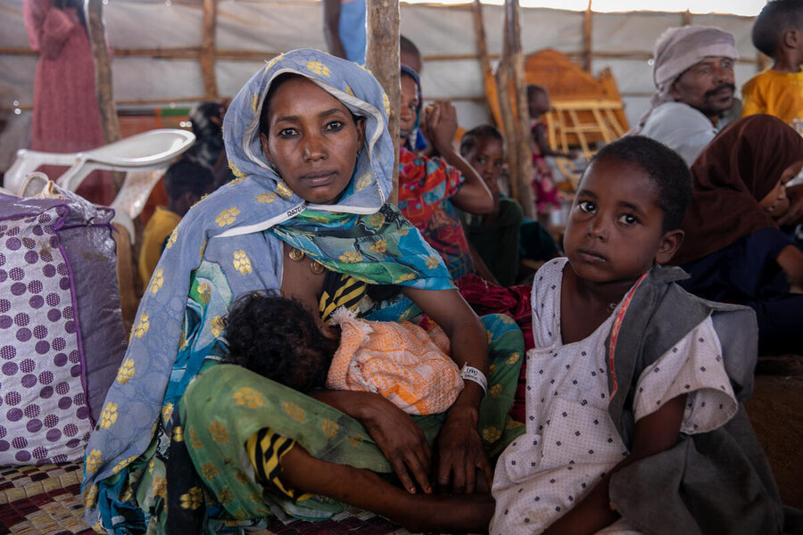 Sudanese refugees at the Joda border point in May