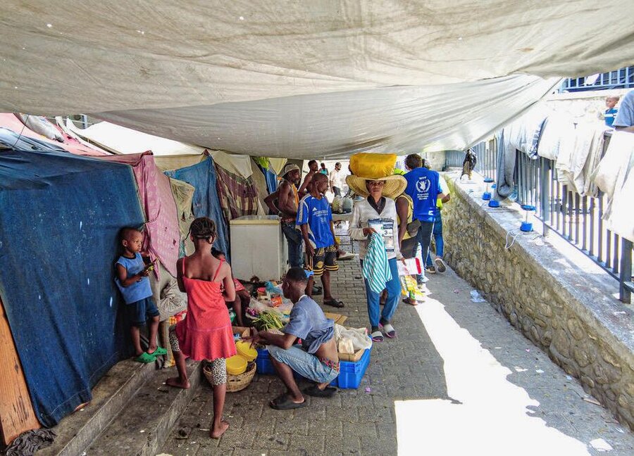 Displaced people at a Port-au-Prince school in Haiti, where violence has shuttered hundreds of schools. Photo: WFP/Richard Mbouet