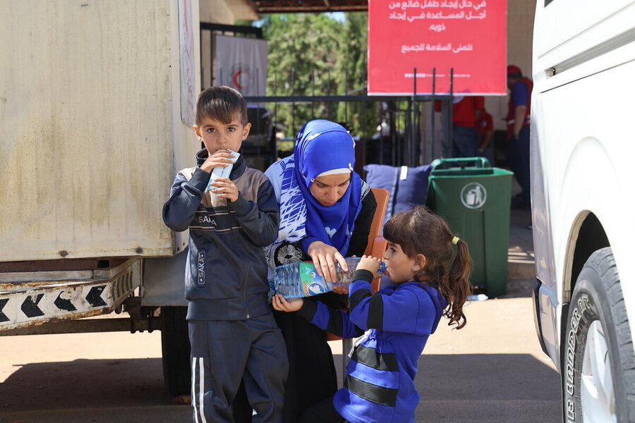 In Syria, WFP's assistance is reaching tens of thousands of conflict-displaced people - like this family - but we need more funds to scale up our support. Photo: WFP/Hussam Al Saleh