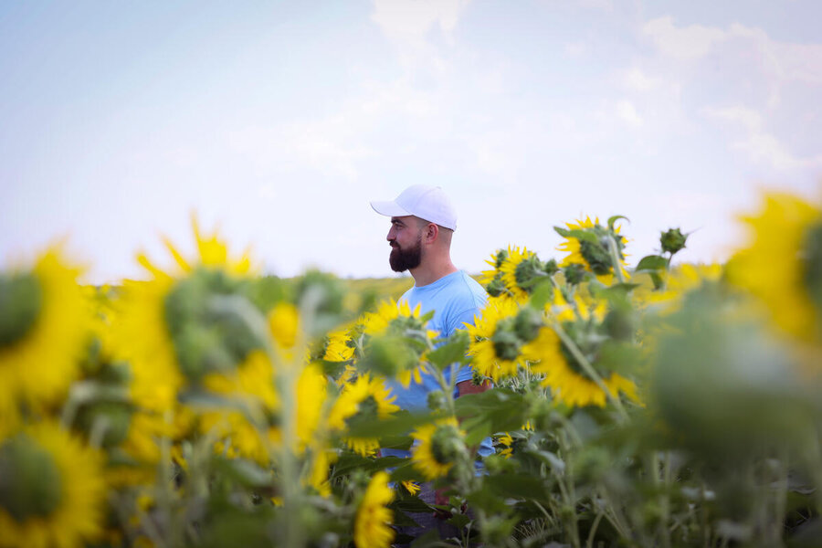 Artur grows sunflowers and other crops in Ukraine's central Cherkasy region. His sunflower seeds are turned into oil that WFP distributes to families in Ukraine and exports for our operations around the world. WFP/Antoine Vallas