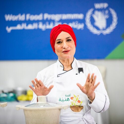 Photo of Manal al alem during her visit to Zaatari camp in December 2024