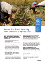 WFP's Contribution to the Water Sector