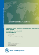 Algeria PRRO 200301: Evaluation of the Nutrition Components