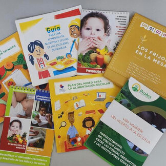 Some of the materials for nutrition education that have been obtained from initiatives and projects linked to WFP Cuba.