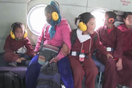 WFP Airlifts Children From A Quake-Hit Monastery In Nepal